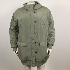 👛 (ANY 2/$60) NWT H&M Winter Puffer Coat, Non Detachable Hood, Light Green XL